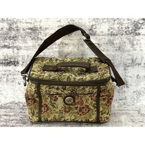 Leisure International Floral Tapestry Train Case Cosmetic Bag Preowned Excellent